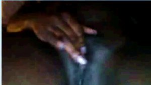 Creamy Black Girl Rubbing And Spreading Pussy