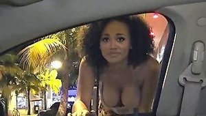 Busty Ebony Fucked In A Strangers Car