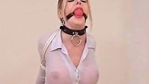 Amber Michaels Tied Up Tight Ball Gagged Drooling